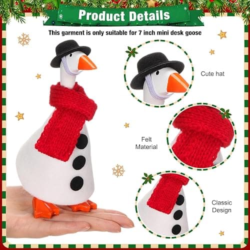 Weysat 10 Set St. Patrick's Day Mini Desk Goose Outfit Holiday Bundle Easter Mexican Spring Magnetic Geese Statue Felt Fabric Costume for 7 Inch Desktop Goose Table Decor Gifts(Rustic Style,Felt) thumbnail 4
