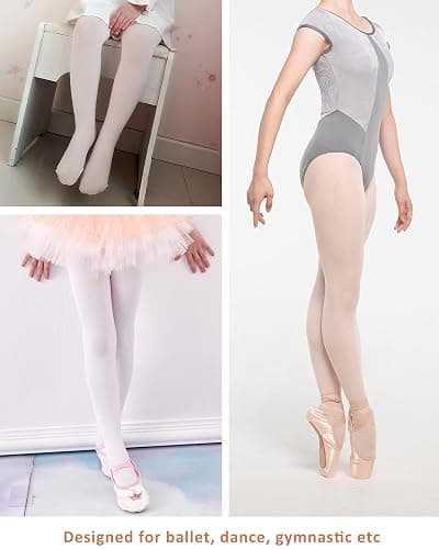 MdnMd Girls' Women's Ballet Tights Ultra Soft Convertible Dance Leggings Transition Tights for Toddler Kids Adult thumbnail 6