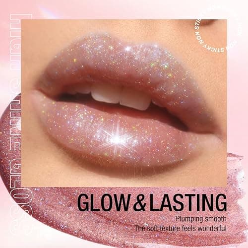 LANGMANNI 10 Colors Diamond Glitter Lip Gloss Set,Long Lasting High Shine Shimmer Liquid Lipstick Set,Hydrating,Moisturizing Lip Gloss Kit Gift Makeup For Girls thumbnail 7