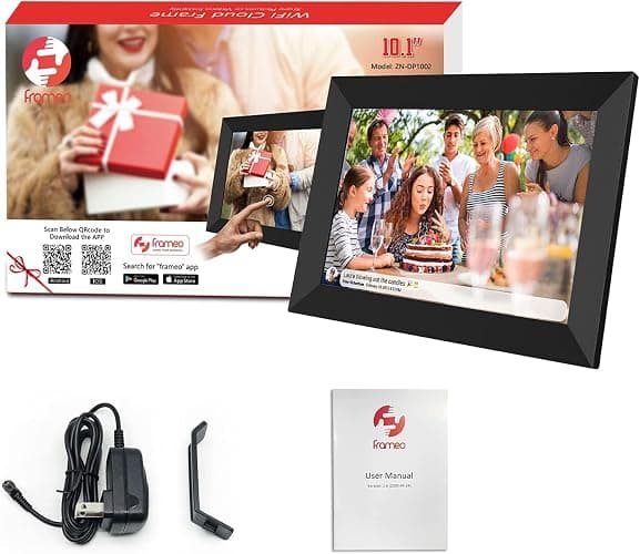 YENOCK FRAMEO Digital Photo Frame WiFi 10.1 Inch HD IPS LCD Touch Screen, 32GB Memory, Auto-Rotate, Wall-Mountable, Easy Setup to Share Photos & Videos via Free App from Anywhere thumbnail 8