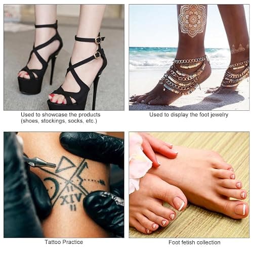 MOTLEYBEAN Realistic Female Feet One-Piece Molding No Edge Lines Soft Silicone Feet Mannequin Not TPE for Jewelry Display Tattoo Practice Art Collection (Right Foot-Ivory) thumbnail 6