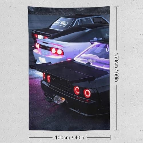 josnmre JDM Car R35 Fast Sports Street Tapestry Wall Hanging for Bedroom Aesthetic Art Home Decor Dorm Classroom Living Room Tapestries 40"x60" thumbnail 3