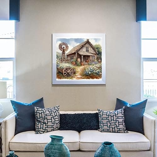 KTHOFCY 5D DIY Diamond Painting Kits for Adults, Wooden House and Sunflowers Full Drill Embroidery Cross Stitch Crystal Rhinestone Paintings Pictures Arts Wall Decor Painting Dots Kits 11.8X11.8 inch thumbnail 7