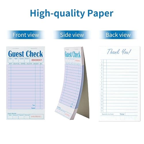 ZPARIK 6 Pack Purple Guest Checks Books for Servers Server Note Pads, Waiter Checkbook, Waitress Notepad for Restaurants, Paper Checks 50 Sheets/Pack, 300 Total Tickets thumbnail 3
