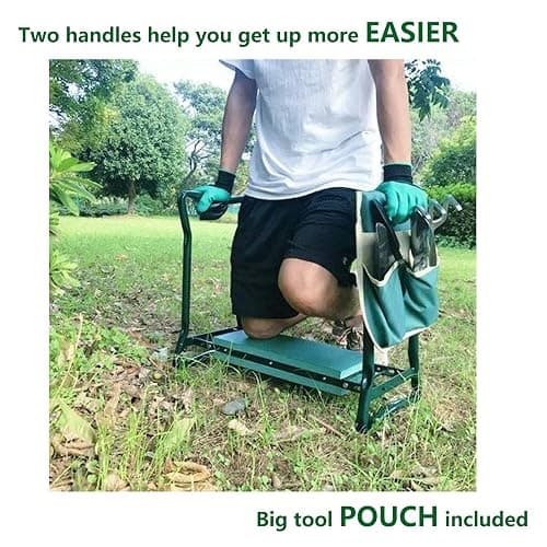 BESTHLS Garden Kneeler and Seat - Heavy Duty Folding Stool with Thick Pad, Tool Pouch, 330 lbs Capacity - Knee & Back Support, Perfect for Seniors, Women, Men thumbnail 2