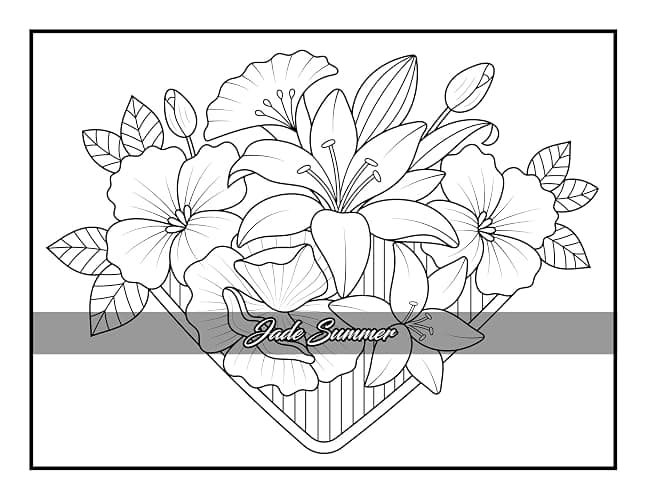 100 Flowers: An Adult Coloring Book with Bouquets, Wreaths, Swirls, Patterns, Decorations, Inspirational Designs, and Much More! thumbnail 94