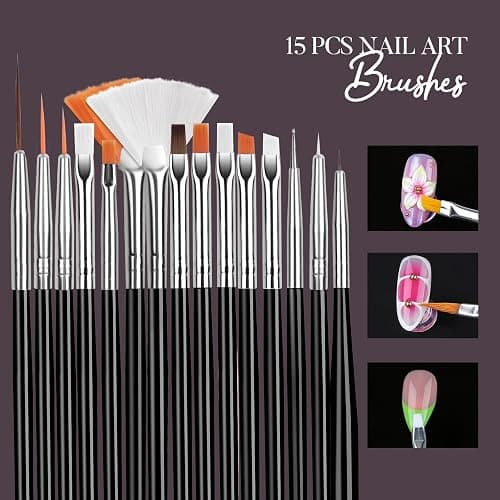 Teenitor Nail Charms and Nail Art Kit, 5 Boxes of Nail Charms and Nail Gems, 15 Pcs Nail Stickers, 20 Pcs Nail Art Brushes, 5 Pcs Nail Dotting Tools, Nail Art Palette, Nail Stand, Nail Adhesive Putty thumbnail 7