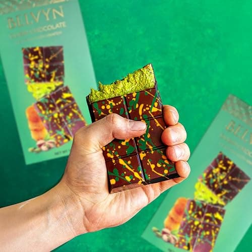 Belvyn Dubai Chocolate Bar Pistachio Deluxe 7 oz Bar, Rich Milk Chocolate, Luxurious Pistachio Filling with Crisp Kataifi Threads, Iconic Dubai Knafeh Treat thumbnail 4