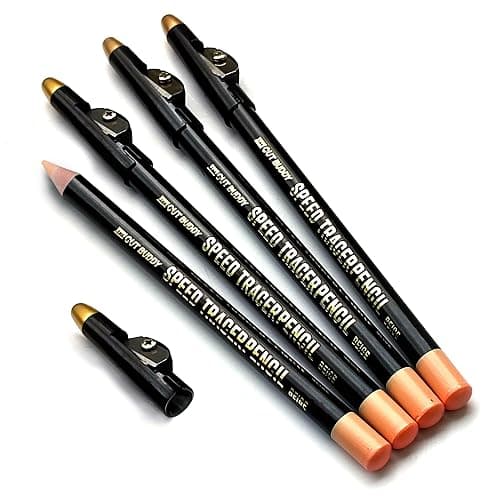 The Cut Buddy Beige Speed Tracer Barber Pencil 4-Pack with Sharpener, Outline Beard & Hairline Before Trimming, for All Skin Types - Image 1