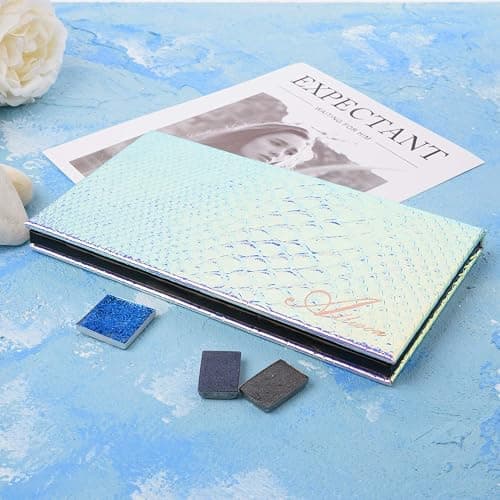 Allwon Magnetic Palette Mermaid Empty Makeup Palette with Mirror and 20Pcs Adhesive Empty Palette Metal Stickers for Eyeshadow Lipstick Blush Powder thumbnail 7