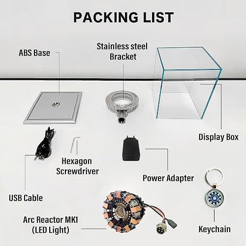 Lonyiabbi Arc Reactor LED Atmosphere Light | Sci-Fi Collectible Gift for Men, USB Powered Display Case with Tap Control thumbnail 8
