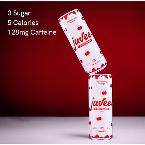 Juvee Rejuvenating Energy Drink – Sugar Free Cherry Slushie Flavor, 12 oz Cans (12-Pack) – 128mg Natural Caffeine, Zero Sugar, Low Calorie, Clean Energy & Focus Booster for Daily Use thumbnail 3