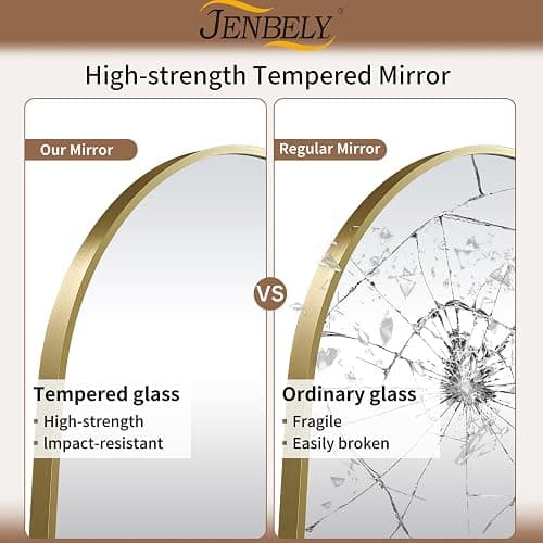 JENBELY Gold Oval Mirror, 17x30 Inch Pill Shaped Metal Frame Mirror, Oval Bathroom Mirrors for Over Sink, Wall-Mounted Mirrors for Hallway,Living Room, Fireplace thumbnail 4