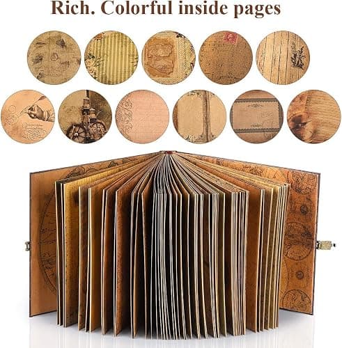 Our Adventure Book 146-Page DIY Handmade Scrapbook, Embossed Leather Cover - Ideal for Memories, Anniversary, Wedding, and Best Friend Gift - Inspired by the 'Up' Saga(Ball - Our Adventure Book) thumbnail 5