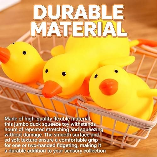 13in Giant Duck Squishy, Jumbo Big Cute Large Ducks Stress Ball Soft Squishys Slow Rising Stress Ball Fun Decompression Ducks Squishies Gift for Anxiety Stress Party Favors thumbnail 6