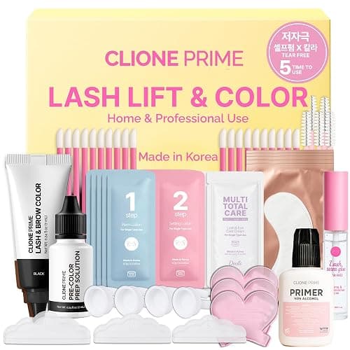 Korean At Home Lash Lift and Color Kit – Temporary Eyelash & Eyebrow Color, Black, Naturally Fades Within 1-2 Weeks, Gentle Vitamin C Formula - Image 1