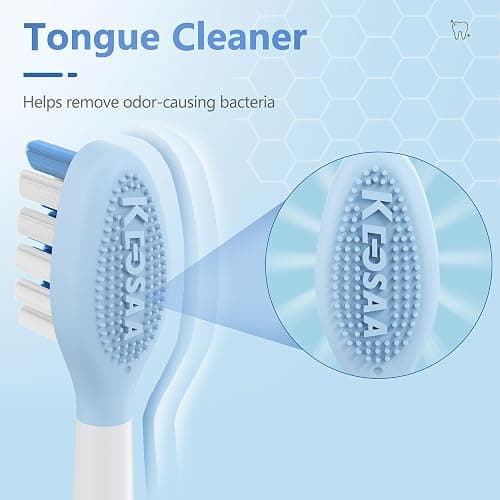 Replacement Toothbrush Heads for Philips Sonicare Electric Toothbrush, 2-in-1 Tongue Cleaner, 10 Pack, Ice Blue,Suitable for Philips Sonicare Heads, C2, C1, C3, W1, W2, W3, G1, G2, G3 thumbnail 7