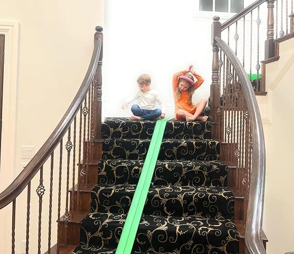 Valchemist FlexTrack 5000 Flexible Race Car Track for Kids Toy with Suction Cups Compatible with Hot Wheels and Diecast 1/64th Cars and More 15 Feet Long Rolls Up Portable Racetrack (Electric Green) thumbnail 4