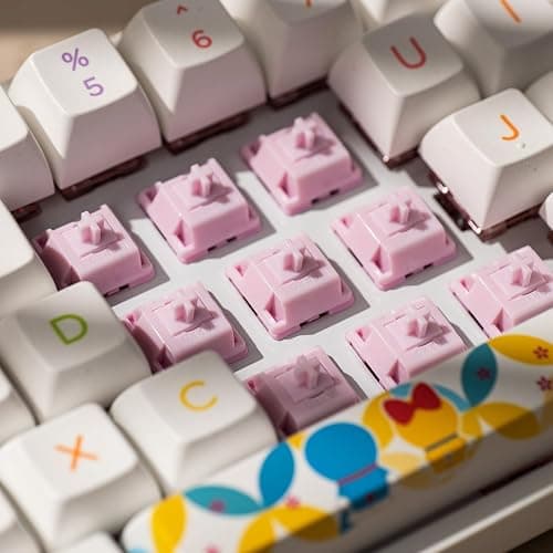 Akko Stellar Rose Switch for Mechanical Gaming Keyboard, 5-Pin 37gf Linear Pre-Lubed Key Switches Custom Keyboard Switch(45pcs) thumbnail 4