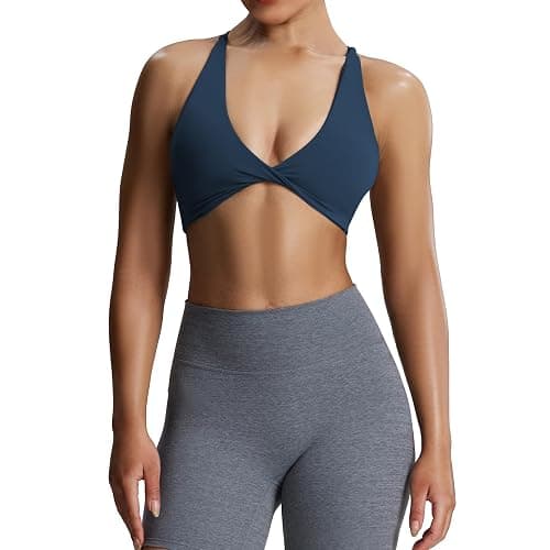 Aoxjox Women's Workout Sports Bras Fitness Metamorph Sienna Twist Bra Yoga Crop Tank - Image 1