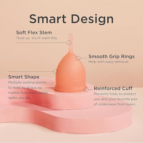 Saalt Soft Menstrual Cup – Reusable Period Cup – Made for Comfortable, Leak-Free Protection Up to 12 Hours – BPA & Latex Free – Includes Cup & Carry Bag (Regular, Desert Blush) thumbnail 3