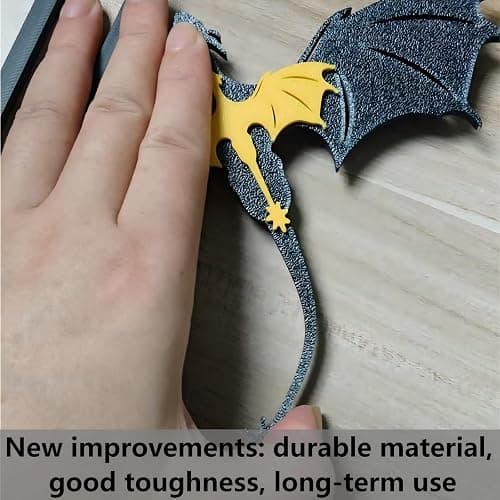 Tostmrks Handmade Dragon Bookshelf Decoration - Fantasy Dragon Books, Book Accessories for Book Lovers, Fourth Wing and Acotar Shelf Decoration, Fantasy Fans, Improved Durable Edition Tail thumbnail 4