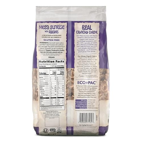 Nature's Path Organic Mesa Sunrise with Raisins Cereal, 29.1 oz (Pack of 6), Gluten Free, Non-GMO, Earth Friendly Packaging thumbnail 3