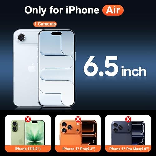 Temdan Designed for iPhone Air Case Clear, [Compatible with Magsafe][Screen Protector][Anti-Yellowing][17 Ft Military-Grade Protection] Shockproof Slim Magnetic Phone Case for 6.5 inch, Transparent thumbnail 2