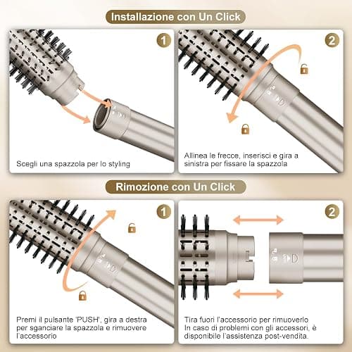 7MAGIC Air Styler 6 In 1, Asciugacapelli Ionico, Spazzola Rotante Per Capelli, Arricciacapelli Automatico, Spazzola Lisciante, Senza Danni Da Calore, Asciugatura Rapida, Con Borsa Da Viaggio thumbnail 9