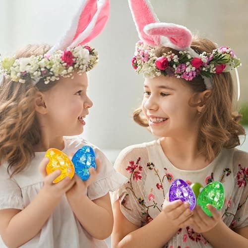 VOMAOK 4 Pack Easter Egg Stress Balls,Relief Squishy Toys for Kids Boys Girls Easter Basket Stuffers Gifts thumbnail 2
