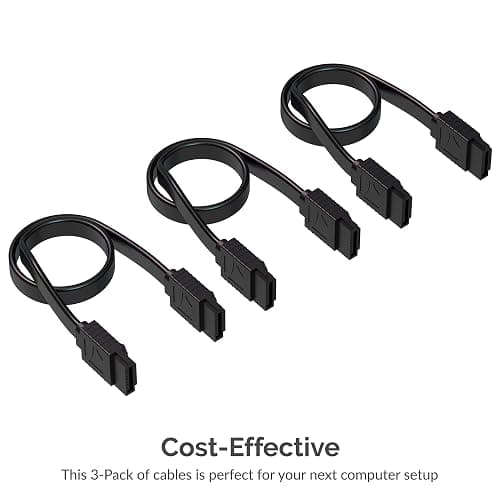 SABRENT SATA III Cable 6Gbps 50cm (3 Pack) – Locking Latch SATA Cable for SSD HDD PC Desktop Motherboard (CB-SFK3) thumbnail 4