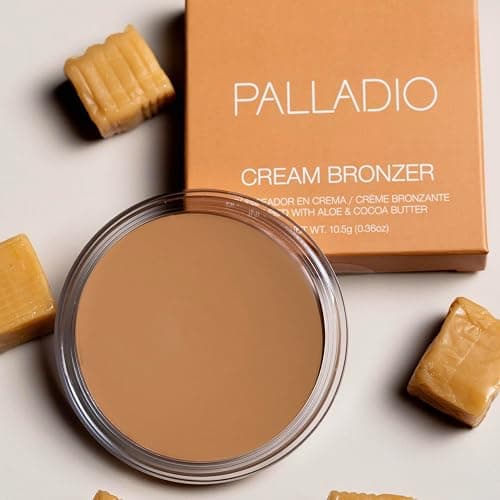 Palladio Cream Bronzer for Face & Skin, Creates a Sun Kissed Glow, Infused with Aloe & Cocoa Butter, Buildable Coverage, Vegan Formula, Cruelty Free, Suitable for All Skin Types, (Caramel Latte) thumbnail 3