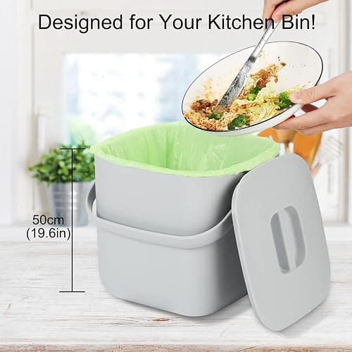 Biodegradable Trash bags 100PCS, Aievrgad 8Gallon/30L middle Garbage bags/ For kitchen Bin. Bin Liner/Trash/rubbish Bags, 100% Recycled,Tough, degradable, Compost Bags for Food/household/garden thumbnail 3
