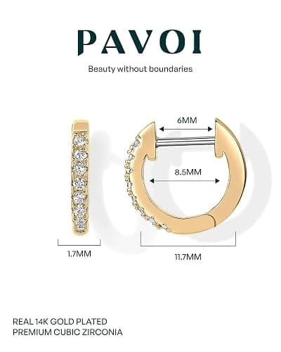 PAVOI Small Gold Hoop Earrings for Women - 14K Gold Plated Huggie Earring | Hypoallergenic Earring Set - Dainty Huggie Hoops with 925 Sterling Silver Posts - Cartilage Hoop Earrings thumbnail 5