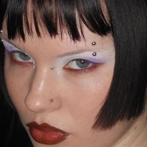 NOOEPC Face Gems Eyebrow Piercing Jewelry, Fake Piercings Fake Eyebrow Piercing Fake Lip Piercing y2k Accessories Nose Stud Eyebrow Stud, Non Piercing Nose Stick on Silver Belly Button Sticker thumbnail 8