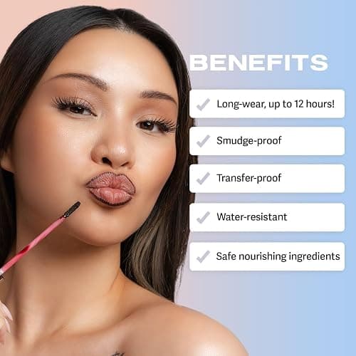 Sacheu Lip Liner Stay-N - Peel Off Lip Stain. Long Lasting Matte Lip Tattoo, Transfer Proof Lipstain Infused with Hyaluronic Acid & Vitamin E, for All Skin Types. Vegan and Cruelty-Free, p-INKED - 0.12 Fl Oz (Pack of 1) - p-INKED thumbnail 7