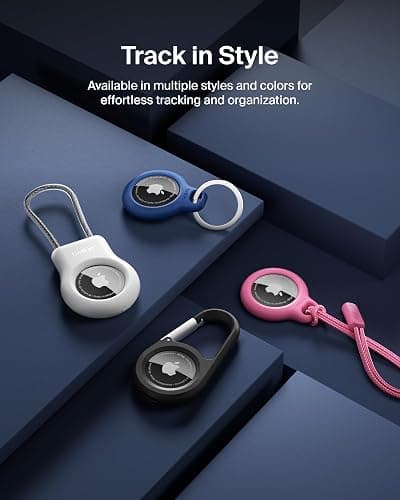 Belkin Apple AirTag Secure Holders with Key Ring - Durable, Scratch-Resistant Case with Open Face & Raised Edges - Protective AirTag Keychain Accessory for Keys, Pets, Luggage, & More - 2-Pack White thumbnail 8