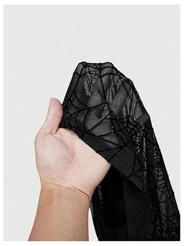 Verdusa Women's Y2k Gothic Goth Halter Top Mesh Sheer Backless Crop Going Out Tops Emo Grunge Witchy Clothes thumbnail 2
