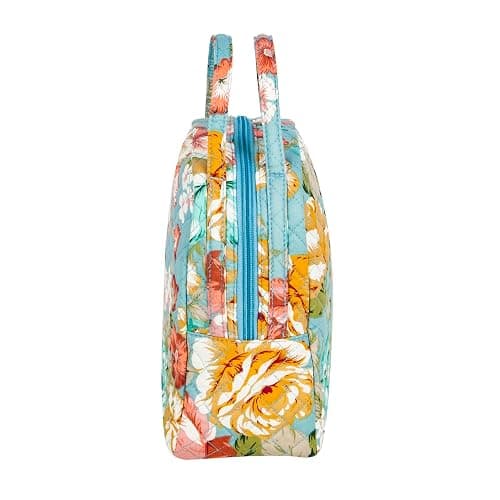 Jula Vance Machine Washable Women Quilted Fabric Insulated Reusable Cooler Lunch Bag Tote Adult Thermal Lunch Box Storage Bag for Ｗork (Floral) thumbnail 5