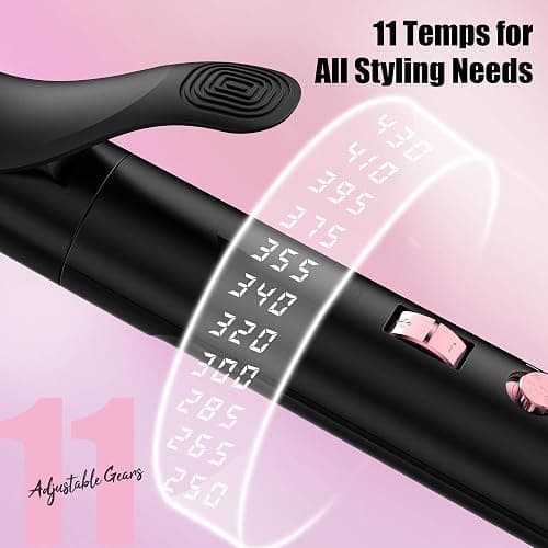 FARERY Long Barrel Curling Iron 1 1/4 inch, 1.25 Inch Curling Iron for Long Hair, Infused Argan Oil & Keratin, Lasting Styling, 11 Adjustable Temp, Include Clips & Silicone Pad thumbnail 5