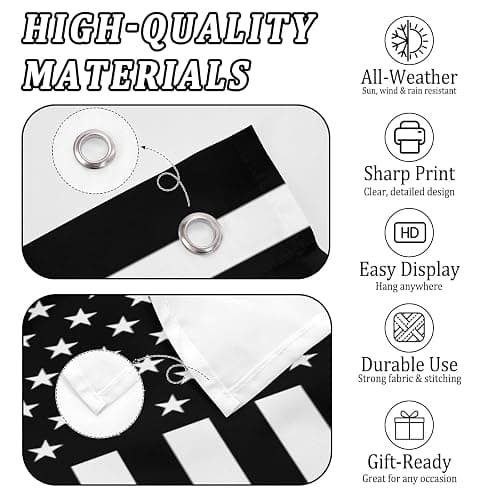 Nxwdwqa Custom Black and White America Flag 3X5 Ft Personalized Flags Design Your Image Funny Tapestry Poster For Decorate Clubs Concerts Bars University Dormitories Living Rooms Bedrooms thumbnail 5