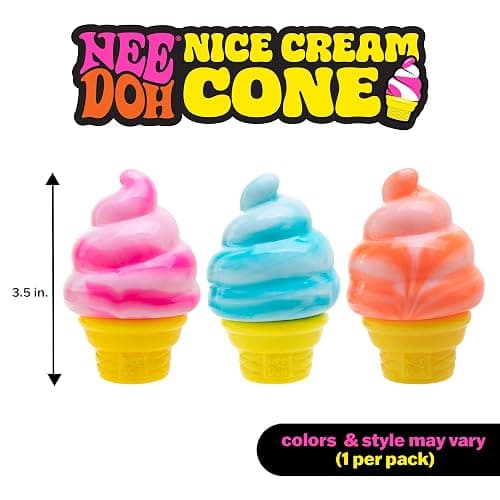 Schylling Needoh Nice Cream Cone - Sensory Squeeze Toy - Colors May Vary thumbnail 2