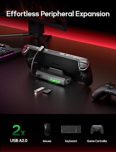 JSAUX Upgraded Docking Station 4K@120Hz for Steam Deck OLED/ROG Ally X/Legion Go/MSI Claw, 5-in-1 Steam Deck Dock with HDMI 2.1, 100Mbps Ethernet, USB 2.0 and 100W Charge for Steam Deck LCD-HB0602 thumbnail 5