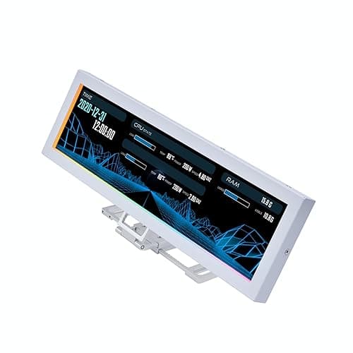 Lian Li 8.8" Universal Screen-White-SM088W | Dynamic Screen Control, Adjustable Mounting for Any Computer Setup, Customizable ARGB Frame, PC Temperature Display Panel - Image 1
