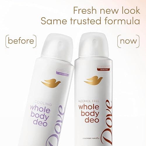 Dove Coconut Vanilla Alcohol-Free Whole Body Deodorant Spray, 4 oz | For head-to-toe freshness, Helps control odor & stay fresh, with 35% nourishing serum, Coconut Vanilla thumbnail 7