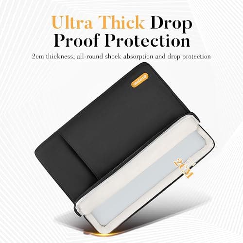 Custodia per Laptop 14 Pollici, Sleeve Compatibile con HP, Lenovo, Dell, ASUS, Acer, HP Stream, Dell Latitude, Lenovo IdeaPad – Borsa Verticale in Poliestere con Tasca – Nero thumbnail 3