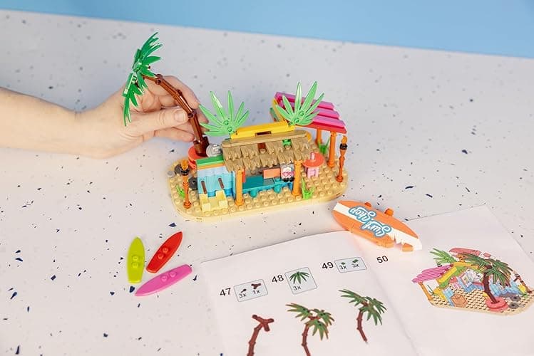 Brick Loot Mini City Beach Surf Shop Building Set – 248 Pieces Surfing Adventure Kit with Surfboards, Lifeguard Tower, and Accessories – Compatible with Lego, Creative Play for Kids Ages 6+ thumbnail 6