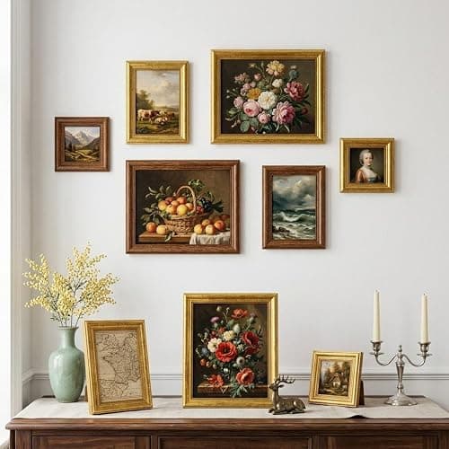 4x4 Picture Frame Set of 2, Vintage Gold Plastic Retro Farmhouse Style with Acrylic Front for Wall and Tabletop Display, Rustic Photo Gallery Decor for Home Office Desk Shelf Housewarming Wedding Gift thumbnail 6