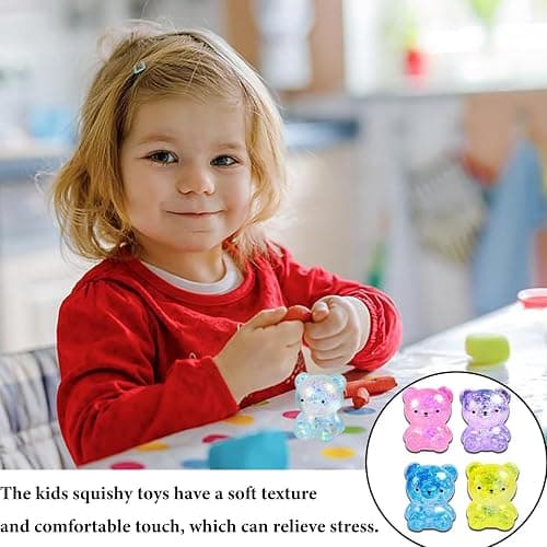 4 pcs Little Bear Stress Toys Set, Stress Relief Toy Ball Sensory Toys Relaxation And Stress Relief For Anxiety Relief,Party Favors, And Office Desk Decor Birthday Gifts For Children thumbnail 4