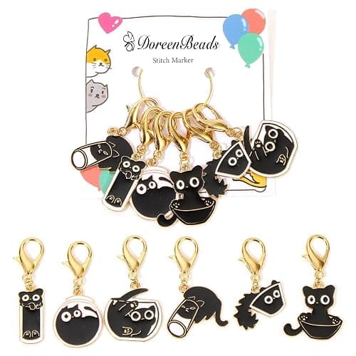 DoreenBeads Stitch Markers for Crocheting and Knitting, Alloy Enamel Crochet Marker Crochet Gifts for Knitting Weaving Sewing Accessories Quilting Jewelry Making - Image 1